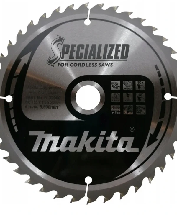 Makita Δίσκος Κοπής Ξύλου 165mm B-32960