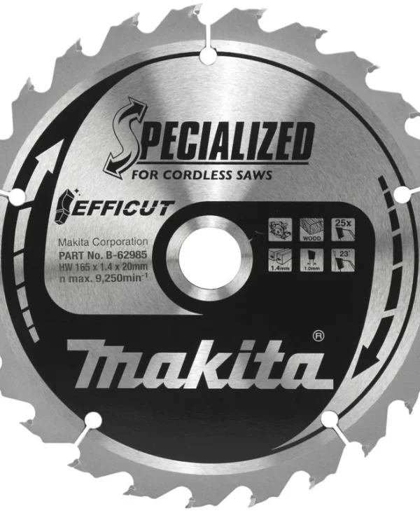 Makita Δίσκος Κοπής Ξύλου 165mm B-62985
