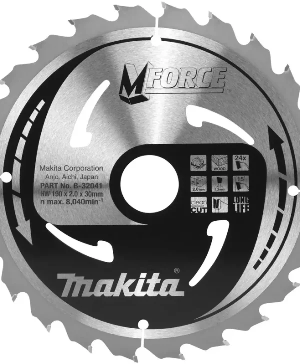 Makita Δίσκος Κοπής Ξύλου με 24 Δόντια 190mm B-32041