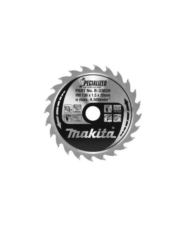 Makita Δίσκος Κοπής Ξύλου 136mm B-33629