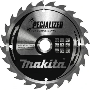 Makita Δίσκος Κοπής Ξύλου με 24 Δόντια 165mm B-32910