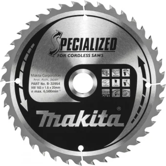 Makita Δίσκος Κοπής Ξύλου με 40 Δόντια 165mm B-32954