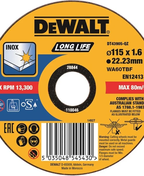 Dewalt Δίσκος Κοπής Μετάλλου 115mm DT43905-QZ