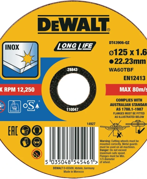 Dewalt Δίσκος Κοπής Μετάλλου 125mm DT43906-QZ