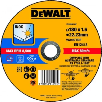 Dewalt Δίσκος Κοπής Μετάλλου 180mm DT43908-QZ