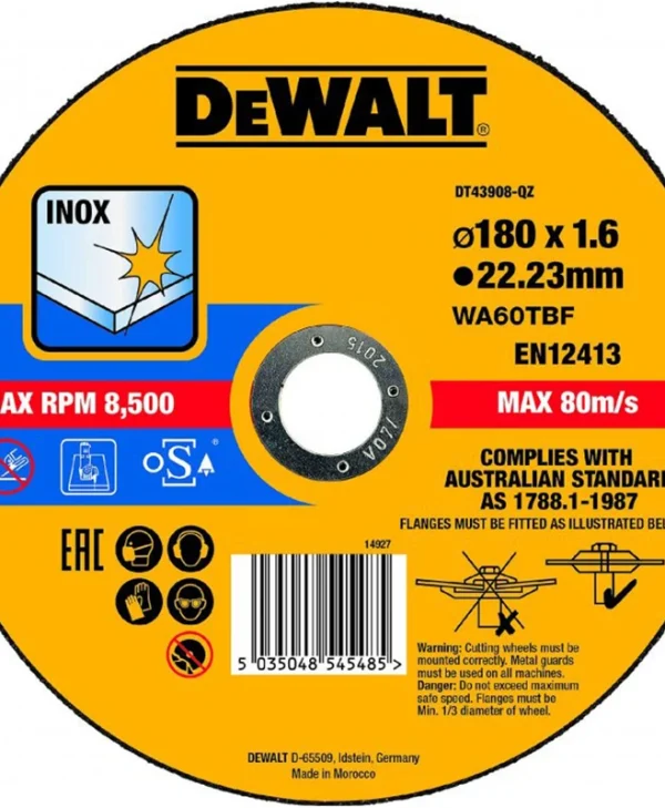 Dewalt Δίσκος Κοπής Μετάλλου 180mm DT43908-QZ