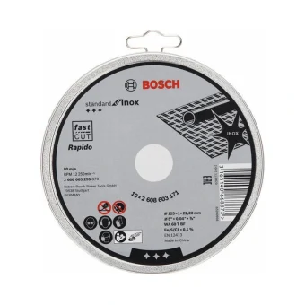 Bosch Standard Δίσκος Κοπής Μετάλλου με 60 Δόντια 125mm 10τμχ 2608603255