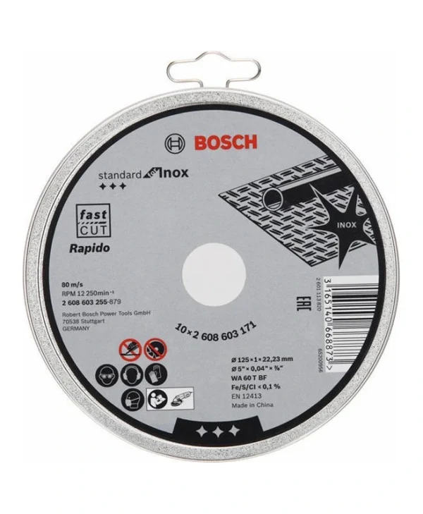 Bosch Standard Δίσκος Κοπής Μετάλλου με 60 Δόντια 125mm 10τμχ 2608603255