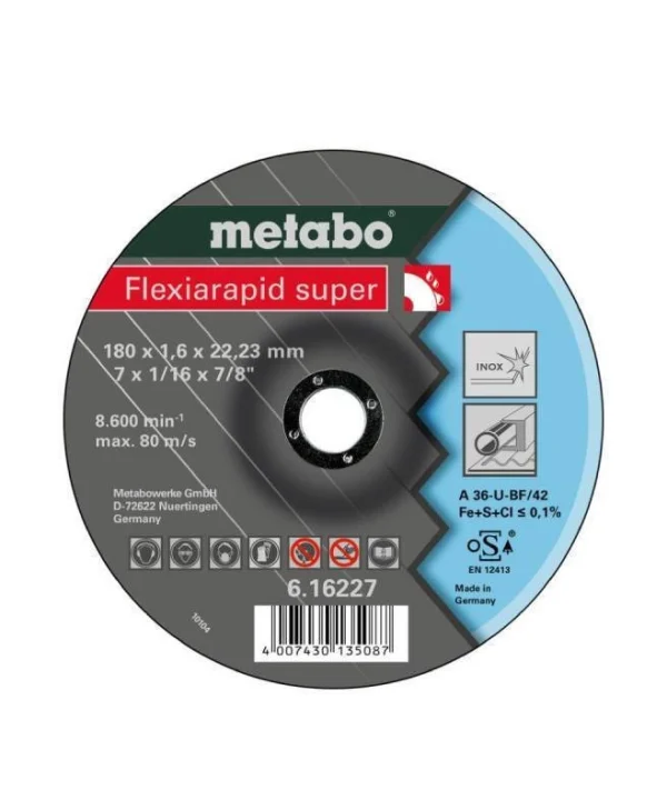 Metabo Δίσκος Κοπής Μετάλλου 180mm 616227000