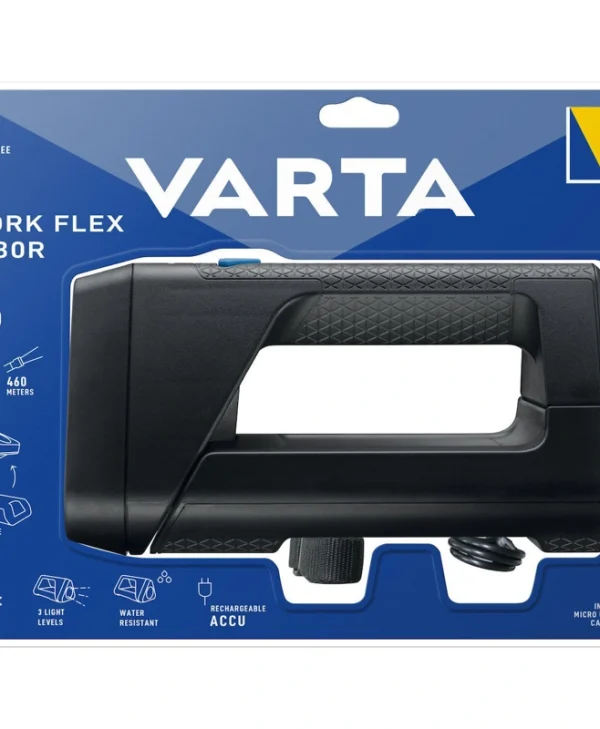 Varta Επαναφορτιζόμενος Φακός LED IPX4 με Μέγιστη Φωτεινότητα 300lm Work Flex BL30R 18684101401