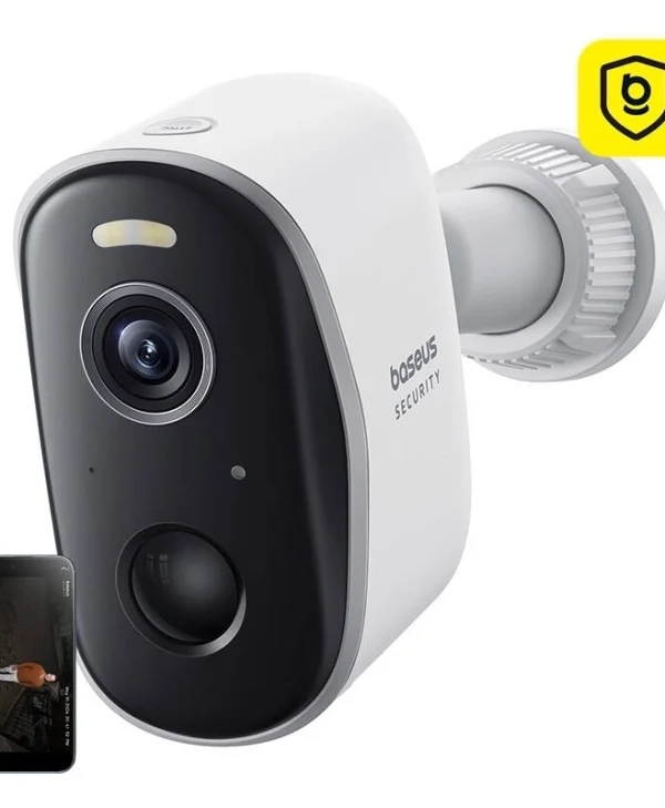 Baseus N1 Plus IP Κάμερα Παρακολούθησης Wi-Fi Full HD+ 4MP Αδιάβροχη Μπαταρίας με Αμφίδρομη Επικοινωνία BASEUS-SECURITY-N1-PLUS-OUTDOOR-2K-W