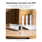 Baseus S0SW002130 IP Κάμερα Παρακολούθησης Wi-Fi Full HD+ 4MP Αδιάβροχη Μπαταρίας με Αμφίδρομη Επικοινωνία BASEUS-SECURITY-S1-OUTDOOR-2K-W - Image 3