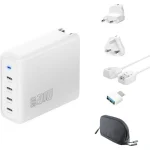 4Smarts Φορτιστής Χωρίς Καλώδιο GaN με 4 Θύρες USB-C 200W Λευκός (545200) - Image 2