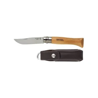 Opinel Νο.08 Σουγιάς Καφέ σε Δερμάτινη Θήκη 1089