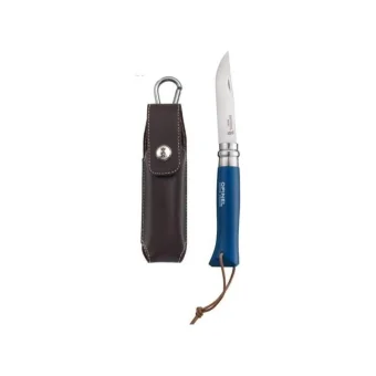 Opinel Νο.08 Σουγιάς Bushwhacker Blue σε Δερμάτινη Θήκη 001891