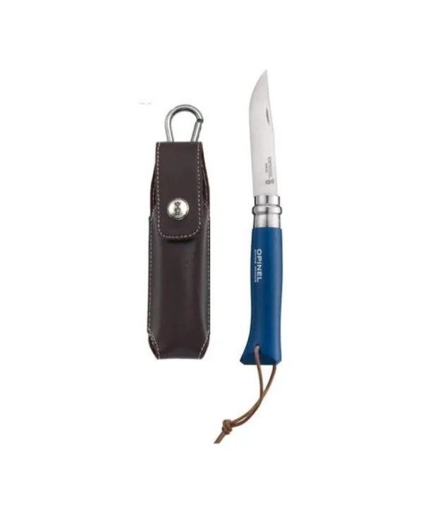 Opinel Νο.08 Σουγιάς Bushwhacker Blue σε Δερμάτινη Θήκη 001891