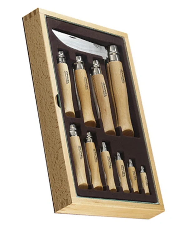 Opinel No.10 Σουγιάς Μπεζ σε Θήκη Σετ 10τμχ 001314