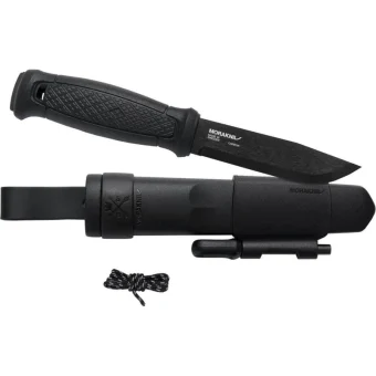 Morakniv Garberg BlackBlade (C) Survival Kit Μαχαίρι Black σε Δερμάτινη Θήκη 13915