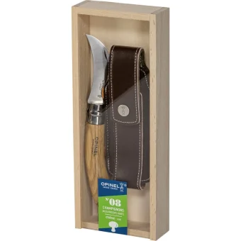 Opinel No.8 Σουγιάς Καφέ σε Δερμάτινη Θήκη 3452057