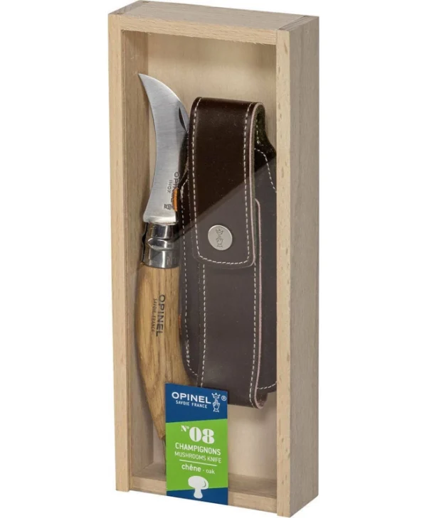 Opinel No.8 Σουγιάς Καφέ σε Δερμάτινη Θήκη 3452057