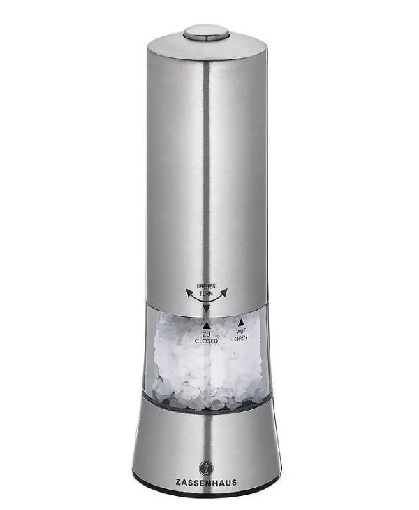 Zassenhaus Ηλεκτρικός Μύλος Αλατιού Inox σε Γκρι Χρώμα 18cm 33069