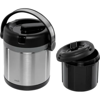 Emsa Mobility Thermal Container Μπουκάλι Θερμός Ανοξείδωτο 1.2lt Ασημί με Καπάκι-Κύπελλο 509244