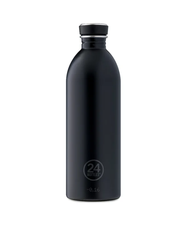 24Bottles Μπουκάλι Θερμός Ανοξείδωτο BPA Free 1lt Μαύρο 000557