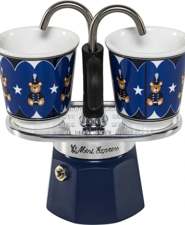 Bialetti Set Mini Express Μπρίκι Espresso Μπλε 0005349