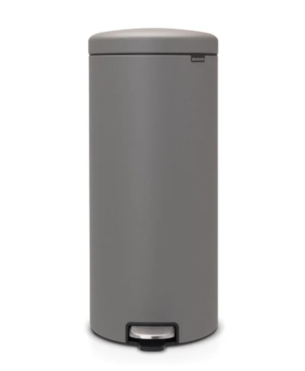 Brabantia Κάδος Απορριμμάτων Μεταλλικός Γκρι με Πεντάλ 30lt 11 91 87