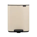 Brabantia Κάδος Απορριμμάτων από Ανοξείδωτο Ατσάλι με Πεντάλ Μπεζ 7lt 237928