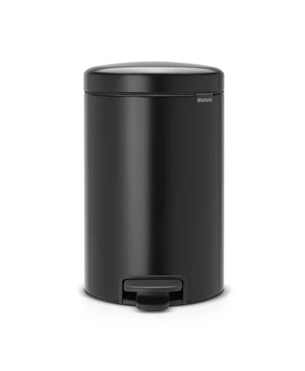Brabantia NewIcon Κάδος Απορριμμάτων από Ανοξείδωτο Ατσάλι με Πεντάλ Black Matt 12lt 11 37 41
