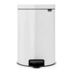 Brabantia NewIcon Κάδος Απορριμμάτων Μεταλλικός με Πεντάλ Λευκός 20lt 11 18 46