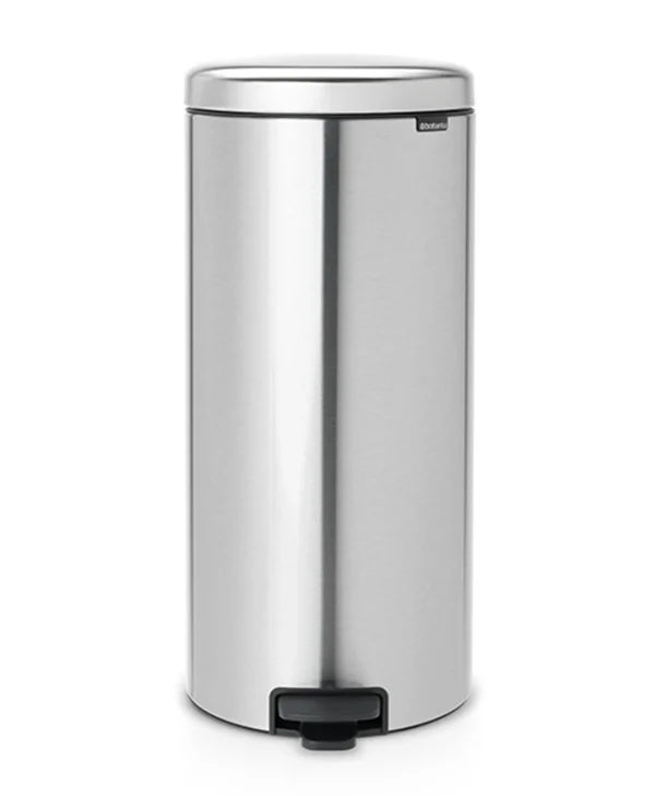 Brabantia NewIcon Κάδος Απορριμμάτων από Ανοξείδωτο Ατσάλι Matt Steel FPP με Πεντάλ 30lt 11 18 22