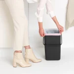 Brabantia Sort Κάδος Απορριμμάτων Πλαστικός Γκρι 25lt 129940 - Image 12