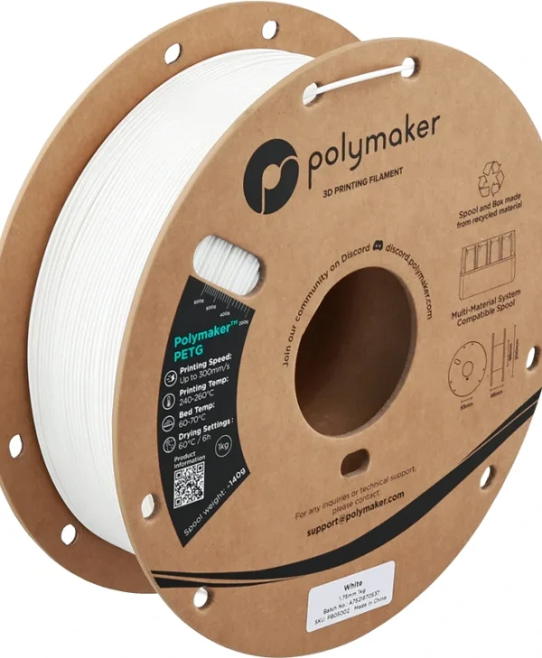 Polymaker PETG 3D Printer Filament Λευκό 1kg PB05002