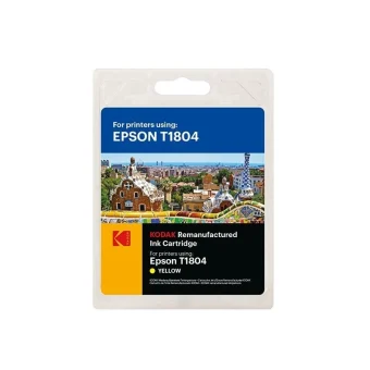 Original Kodak Inkjet Cartridge Compatible Epson T1804 Yellow 12 Ml Premium Kodak 185E018004