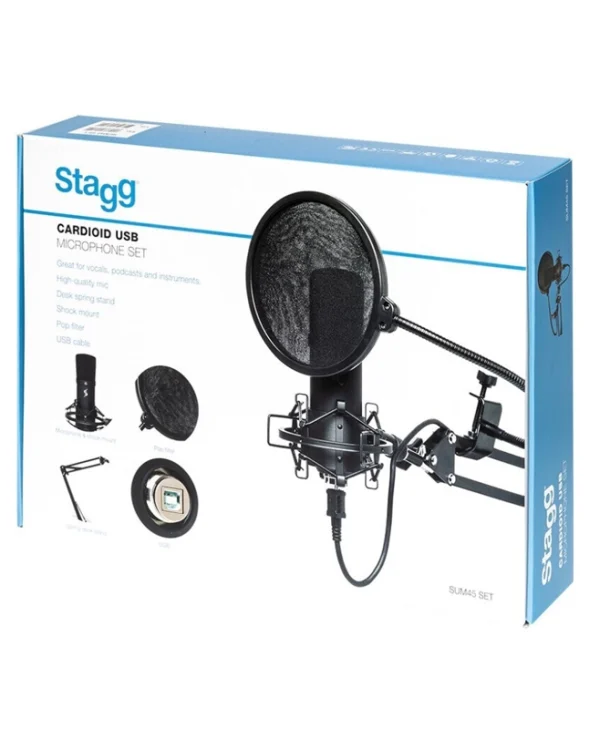 Stagg SUM45 Σετ Μικρόφωνο USB Shock Mounted για Φωνητικά SUM45SET