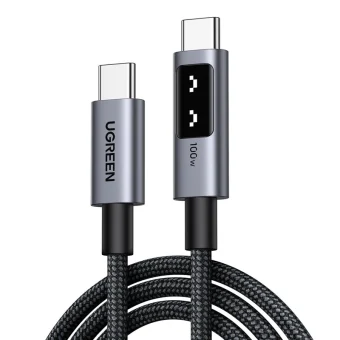 Ugreen LED USB 2.0 Cable USB-C male - USB-C 100W PD Μαύρο 2m 35512