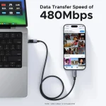Ugreen LED USB 2.0 Cable USB-C male - USB-C 100W PD Μαύρο 2m 35512 - Image 6