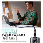 Ugreen LED USB 2.0 Cable USB-C male - USB-C 100W PD Μαύρο 2m 35512 - Image 10