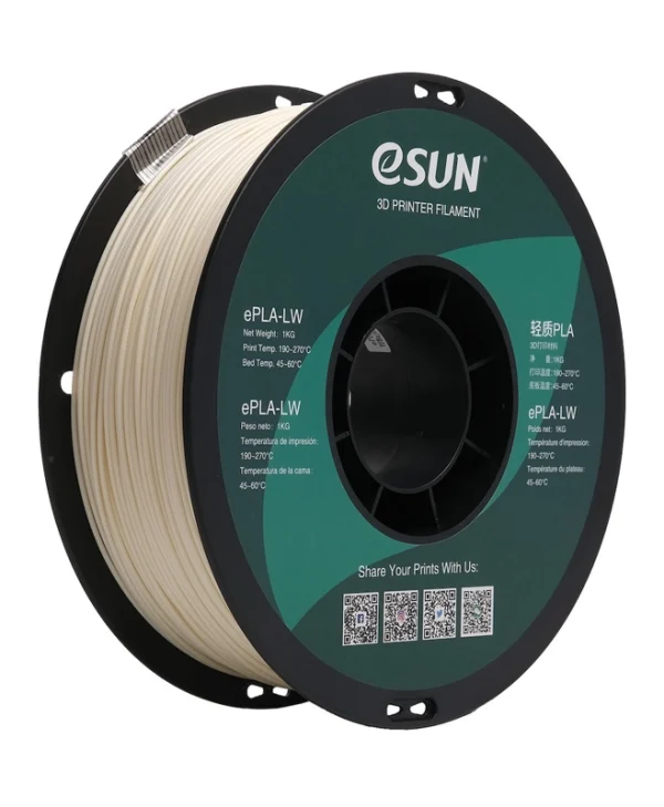 Esun ePLA-LW 3D Printer Filament 1.75mm Natural 1kg PLA-LW175W1P1