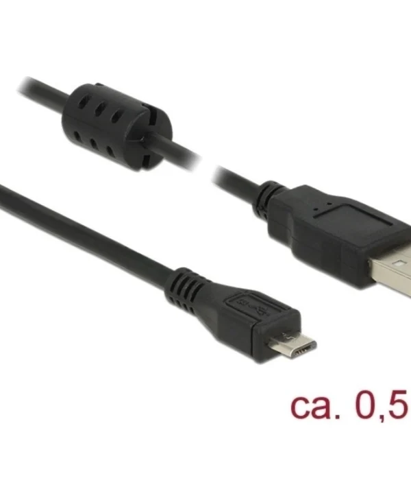 DeLock Regular USB 2.0 to micro USB Cable Μαύρο 0.5m (84900)