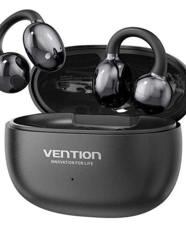 Vention Echo Clip A1 Open Ear Bluetooth Handsfree Ακουστικά με Αντοχή στον Ιδρώτα και Θήκη Φόρτισης Μαύρα NBWB0-PH