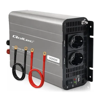 Qoltec Μετατροπέας Τάσης Ms Wave 12v 230v 2500/5000w Usb Συμβατός Lifepo4 Gel Agm 52685