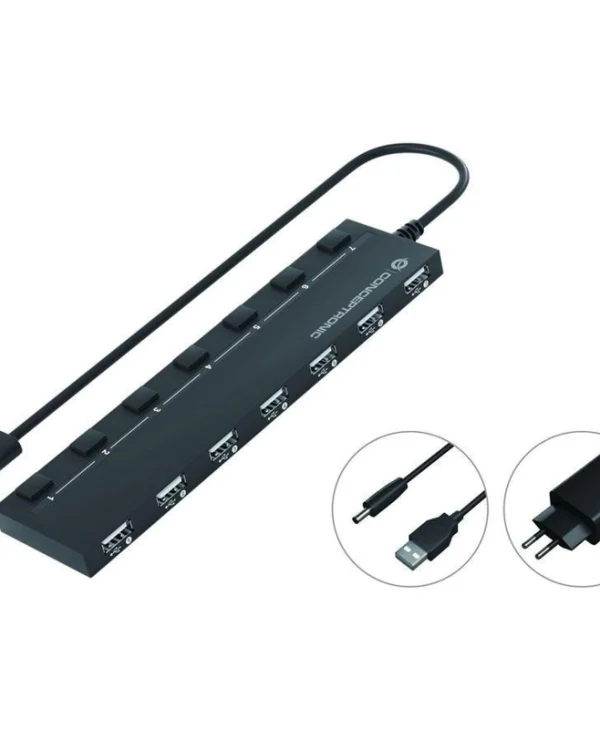 Conceptronic Hub 7 Θυρών USB 2.0 με σύνδεση USB-A HUBBIES08BP