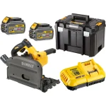 Dewalt Βυθιζόμενο Δισκοπρίονο 54V 2x6Ah με Ρύθμιση Ταχύτητας και με Σύστημα Αναρρόφησης DCS520T2R-QW