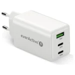 everActive Φορτιστής Χωρίς Καλώδιο GaN με Θύρα USB-A και 2 Θύρες USB-C 65W Power Delivery / Quick Charge 4+ Λευκός (SC-655Q)