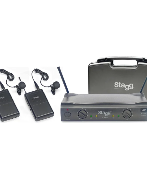 Stagg UHF WRLSS 2LAVALIER864.2-864.7 Σετ Ασύρματο Δυναμικό Μικρόφωνο Πέτου, Clip On, Ζώνης για Φωνητικά SUW 50 LL FH EU
