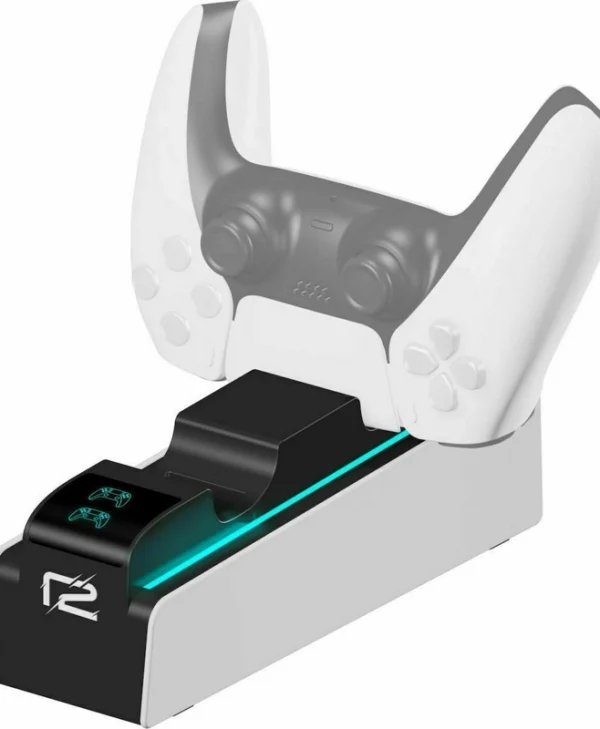 Ready2gaming Dualsense Charging Station Βάση Φόρτισης για 2 χειριστήρια PS5 με φωτισμό LED Λευκή R2GPS5CHARGINGWHT