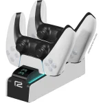 Ready2gaming Dualsense Charging Station Βάση Φόρτισης για 2 χειριστήρια PS5 με φωτισμό LED Λευκή R2GPS5CHARGINGWHT - Image 2